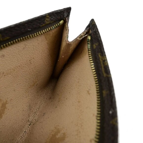 LOUIS VUITTON Logo BUCKET PM Pouch Bag Monogram Leather Brown France 60EE072 - Picture 4 of 13